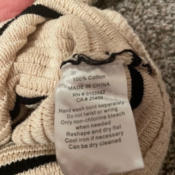 Evereve Vera Pullover Striped Sweater - Cream and Black - Picture 3 of 3